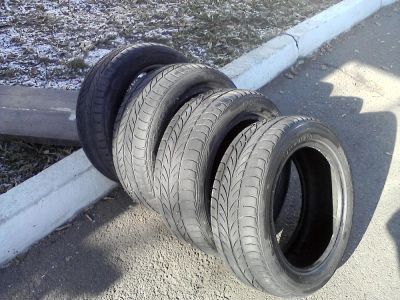 Лот: 4648666. Фото: 1. 4 покрышки 185\55-15 б\у летние... Шины