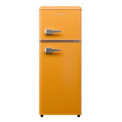 Лот: 25536489. Фото: 1. Холодильник Harper HRF-T140M Orange. Холодильники, морозильные камеры