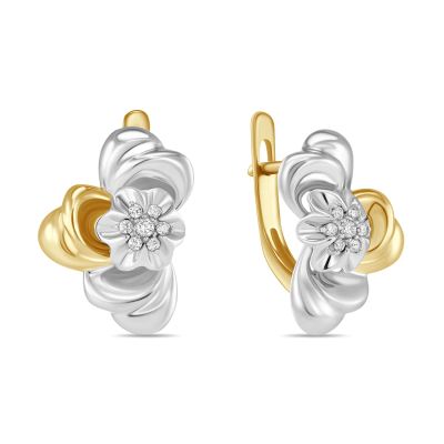 Лот: 24686857. Фото: 1. Серьги с бриллиантами. Серьги, каффы