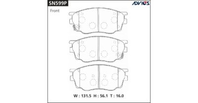 Лот: 17646525. Фото: 1. Тормозные колодки SN599P ADVICS... Тормозная система