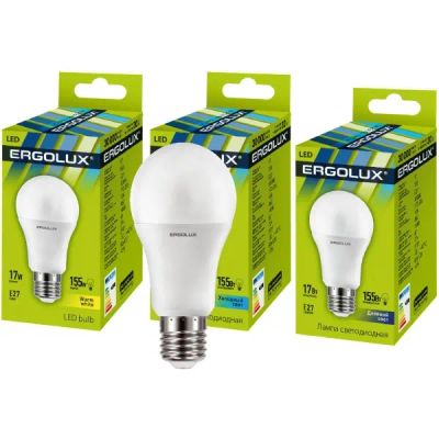 Лот: 24441276. Фото: 1. Светодиодная лампа Ergolux LED-A60-17W-E27-3K. Лампочки