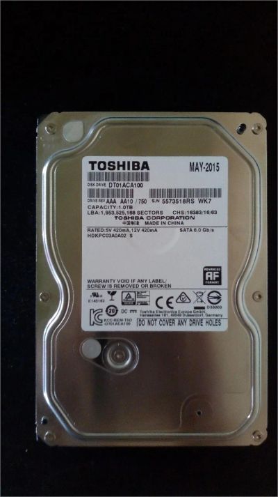 Лот: 11392728. Фото: 1. Жесткий диск HDD 1Tb Toshiba... Жёсткие диски (HDD)