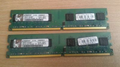 Лот: 11576635. Фото: 1. Kingston 2*1 GB 800Mhz. Оперативная память