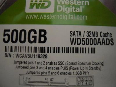 Лот: 4836396. Фото: 1. Жесткий диск HDD 3.5" 500GB WD... Жёсткие диски (HDD)