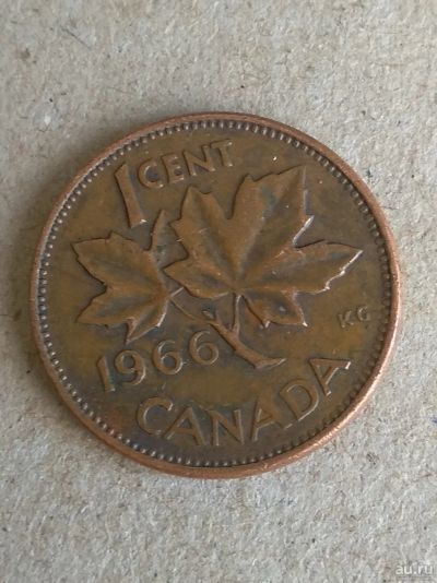 Лот: 13671055. Фото: 1. канада 1 цент 1966. Америка
