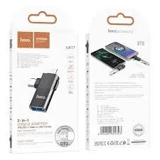 Лот: 25066861. Фото: 1. OTG Переходник Адаптер 2 в 1 USB... Дата-кабели, переходники