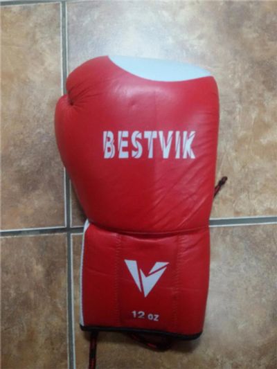 Лот: 6653792. Фото: 1. Перчатки боксерские Bestvik, кожа... Перчатки