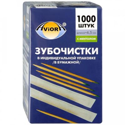Лот: 25728737. Фото: 1. Зубочистки Aviora 1000шт. в карт... Средства личной гигиены 