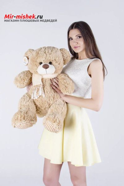 Лот: 10774690. Фото: 1. Мишка Тоффи кофейный 110см. Есть... Мягкие