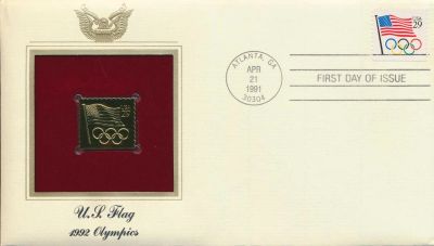 Лот: 15057346. Фото: 1. США 1992 КПД с металлической репликой... Марки