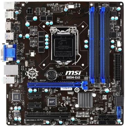 Лот: 10978368. Фото: 1. Материнская плата MB MSI B85M-E45... Материнские платы