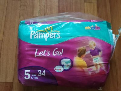 Лот: 11623631. Фото: 1. Подгузники Pampers Let's Go 5... Детская гигиена