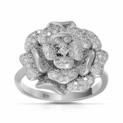 Лот: 23822717. Фото: 1. Кольцо из серебра с фианитами. Кольца, перстни