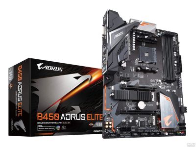 Лот: 14568807. Фото: 1. Gigabyte B450 AORUS Elite 3 года... Материнские платы