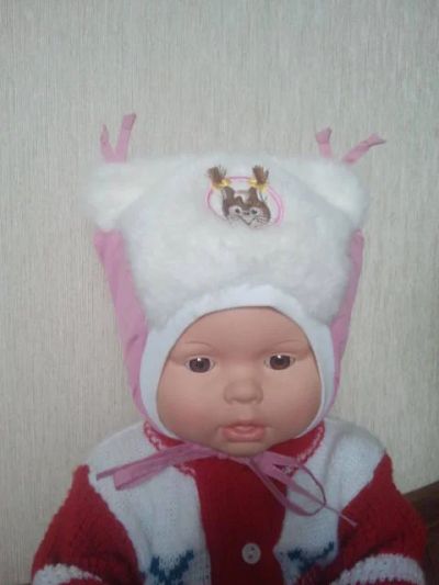 Лот: 4316959. Фото: 1. шапочка- белочка на девочку р... Головные уборы