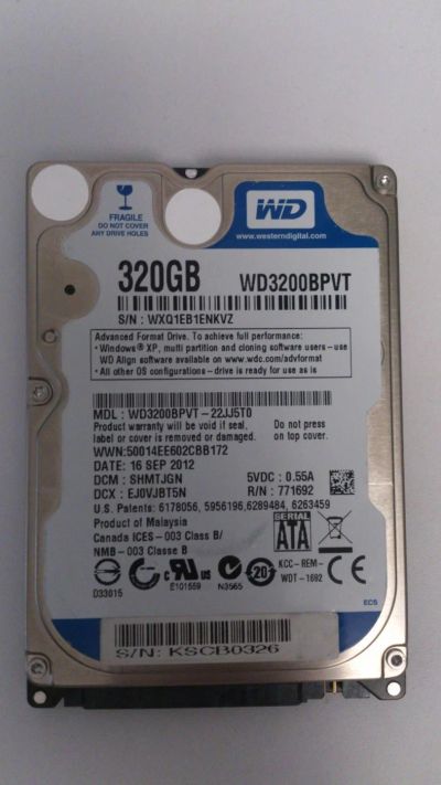 Лот: 6900598. Фото: 1. hdd 2.5 WD 320gb (жесткий диск... Жёсткие диски (HDD)