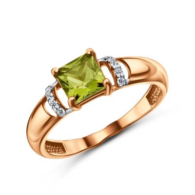 Лот: 23842502. Фото: 1. Кольцо TALANT из золота с хризолитом... Кольца, перстни
