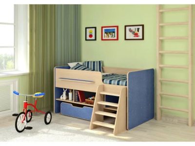 Лот: 3437228. Фото: 1. Детская кровать Л-6. Цвет: лен... Детские кровати и кроватки