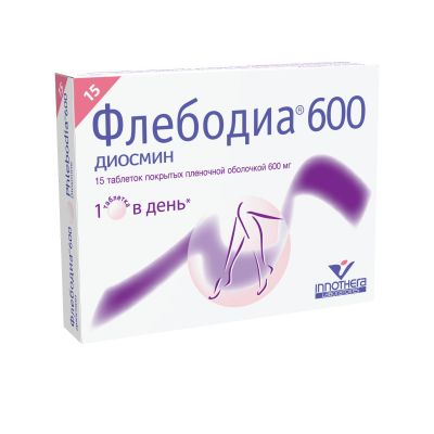 Лот: 23709981. Фото: 1. Флебодиа 600 таб.п о 600мг №15. Лекарства