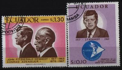 Лот: 8527825. Фото: 1. Эквадор - Кеннеди - 2 марки. Марки