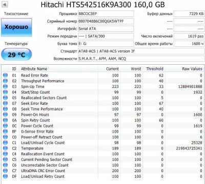 Лот: 17000412. Фото: 1. Hitachi HTS542516K9A300 160GB... Жёсткие диски