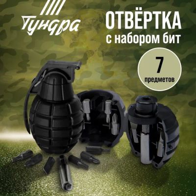 Лот: 25616020. Фото: 1. Отвертка с набором бит ТУНДРА... Наборы инструмента