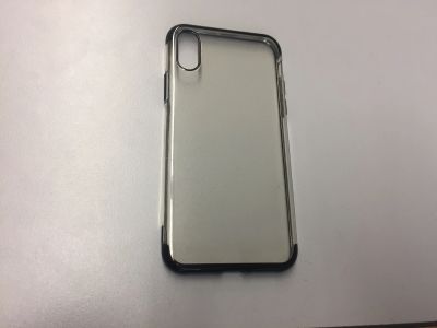 Лот: 13400986. Фото: 1. Чехол iPhone X прозрачный с хромированной... Чехлы, бамперы