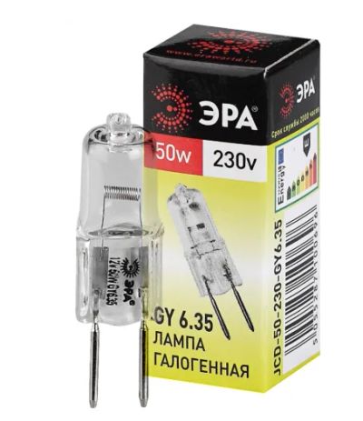 Лот: 12971930. Фото: 1. Лампа галогенная ЭРА GY6.35-JCD-50W-230V... Лампочки