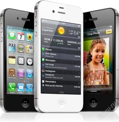 Лот: 1476339. Фото: 1. Iphone 4S 16Gb white (usa , gevey... Смартфоны