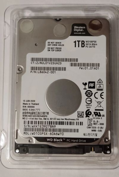 Лот: 19303339. Фото: 1. HDD WD Black WD10SPSX 1TB новый. Жёсткие диски (HDD)