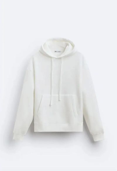 Лот: 25766423. Фото: 1. Толстовка Zara белая, размер XL. Легкие куртки, толстовки