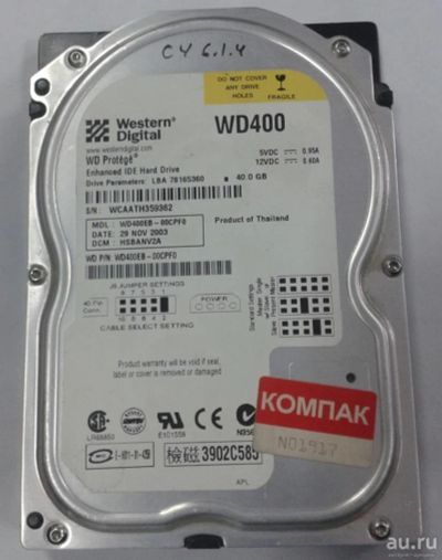 Лот: 8322592. Фото: 1. Жесткий диск WD WD400EB-00CPF0... Жёсткие диски (HDD)