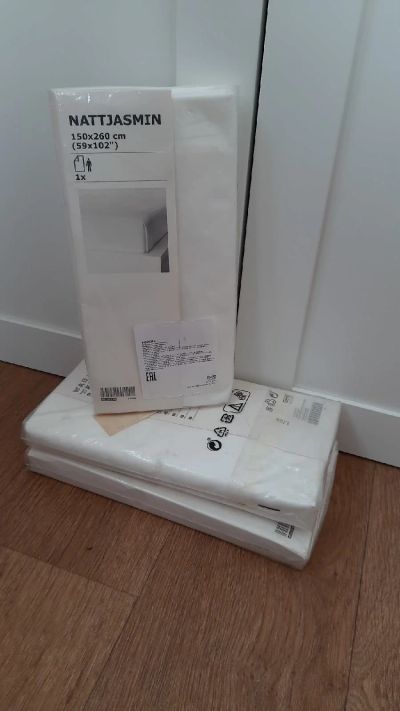 Лот: 16558403. Фото: 1. Простыня IKEA Наттэсмин, сатин... Постельное бельё