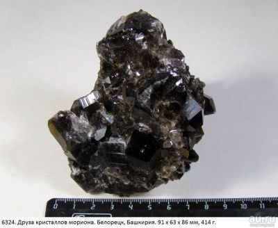 Лот: 15747108. Фото: 1. Друза кристаллов мориона. Минералы и окаменелости