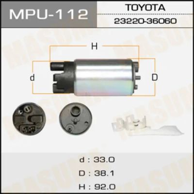 Лот: 18589345. Фото: 1. Бензонасос masuma camry avv50... Электрооборудование