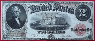 Лот: 4080195. Фото: 1. (№3384) 2 доллара 1917 (САСШ/США... Америка