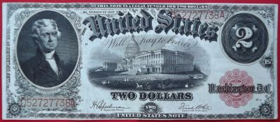 Лот: 4080195. Фото: 1. (№3384) 2 доллара 1917 (САСШ/США... Америка