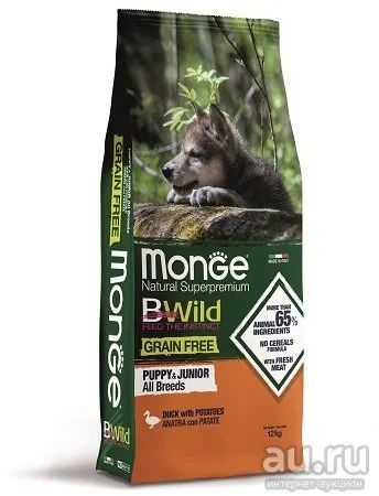 Лот: 18342321. Фото: 1. Monge (Монж) BWild Dog Grain Free... Корма