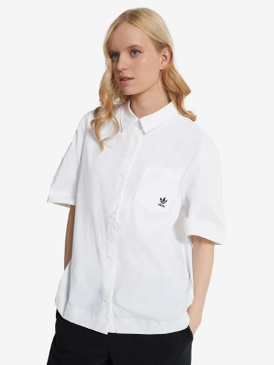 Лот: 25085526. Фото: 1. Рубашка женская adidas Ess, Белый. Другое (спортивная одежда)