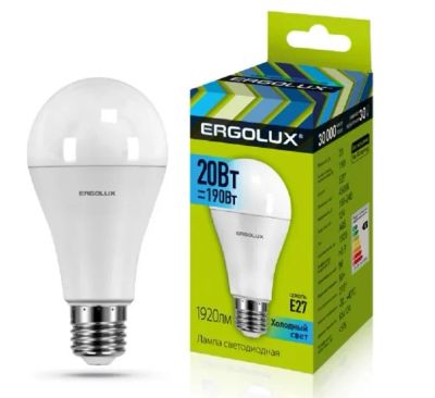 Лот: 25705318. Фото: 1. Лампа 220В LED Ergolux E27 20Вт... Оптика и освещение