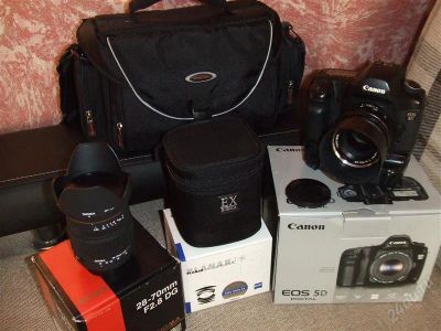 Лот: 1565727. Фото: 1. Canon 5D + Sigma 28-70 2,8 + Carl... Цифровые зеркальные
