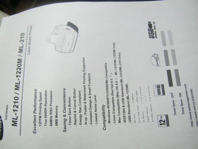 Лот: 9210435. Фото: 1. Лазерный принтер Samsung ML-1210. Лазерные принтеры