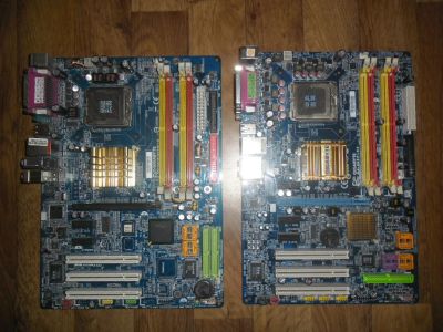 Лот: 7567384. Фото: 1. 2 мат.платы Gigabyte S775 (неисправные... Материнские платы