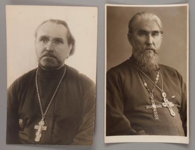 Лот: 16958190. Фото: 1. Две фотографии Православных священников... Фотографии