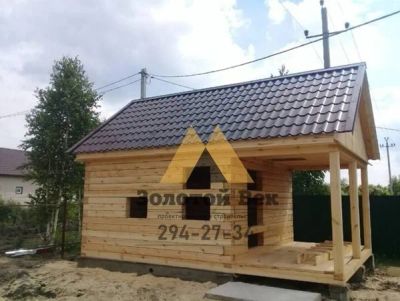 Лот: 15221345. Фото: 1. Брусовая баня под усадку 4х4 с... Срубы, бани, дома