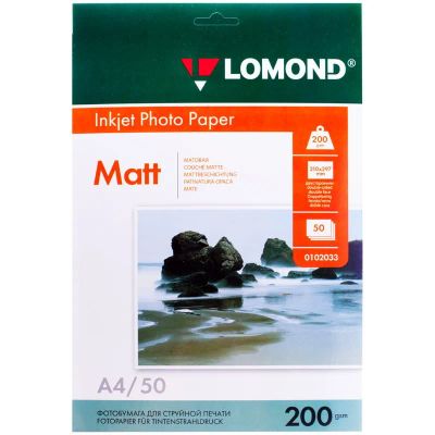 Лот: 25018985. Фото: 1. Бумага Lomond 200 г/м2, А4, матовая... Бумага