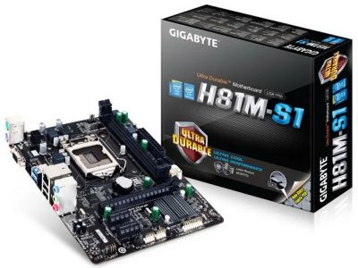 Лот: 4453604. Фото: 1. MB Gigabyte H81 s1150 GA-H81M-S1... Материнские платы