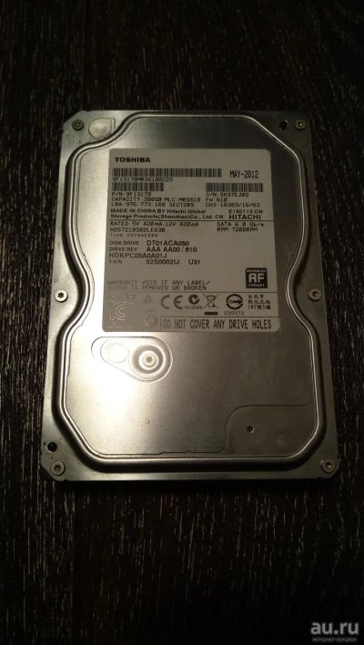 Лот: 13438814. Фото: 1. Жесткий диск Toshiba 500Гб. Жёсткие диски (HDD)