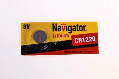Лот: 19856428. Фото: 1. Батарейка Navigator CR1220 1шт. Батарейки, аккумуляторы, элементы питания