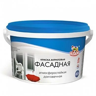 Лот: 10850073. Фото: 1. Краска Olecolor ВДК фасадная 3кг... Краски, лаки, растворитель